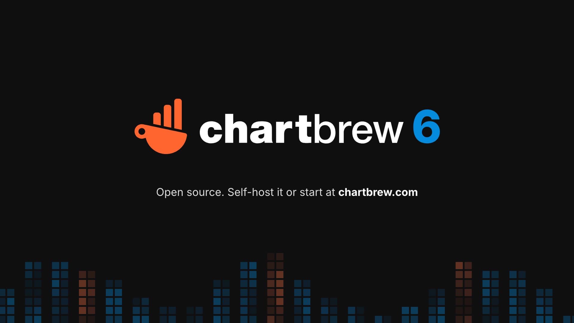 Chartbrew 6 with the orange cup logo and blue chart pattern