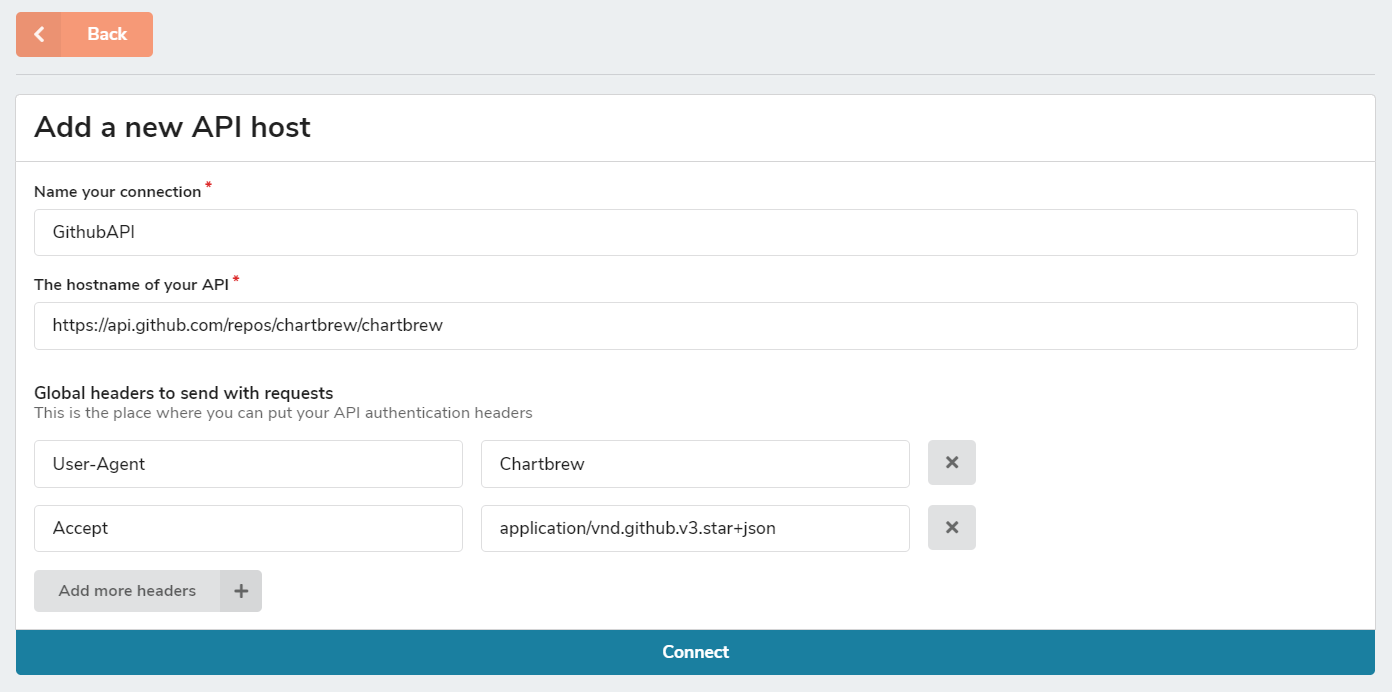 Creating a Chartbrew connection