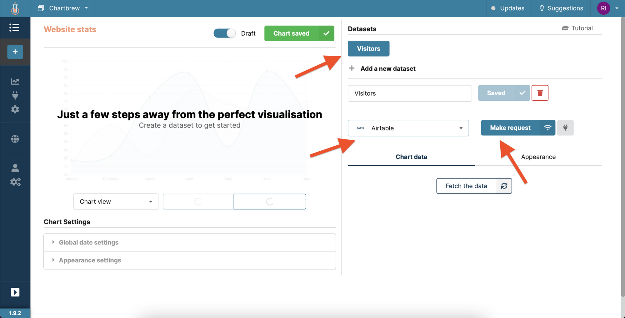 Get Airtable data in Chartbrew