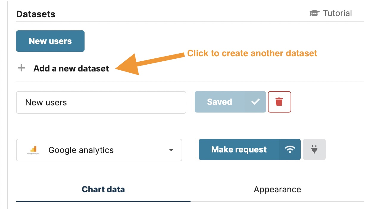 Multiple datasets in Chartbrew