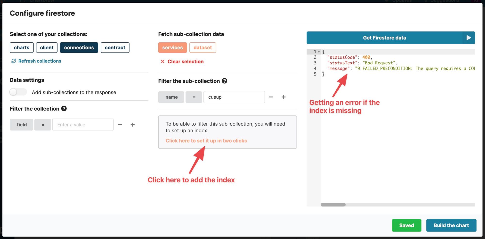 Adding a filter to query sub-collections