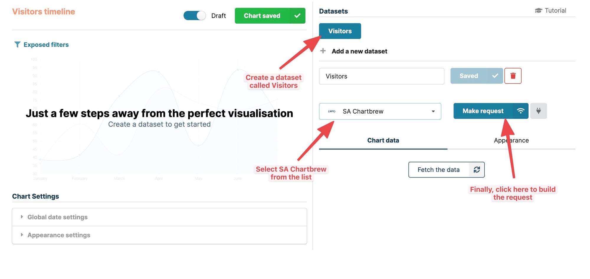 Chart editor in Chartbrew