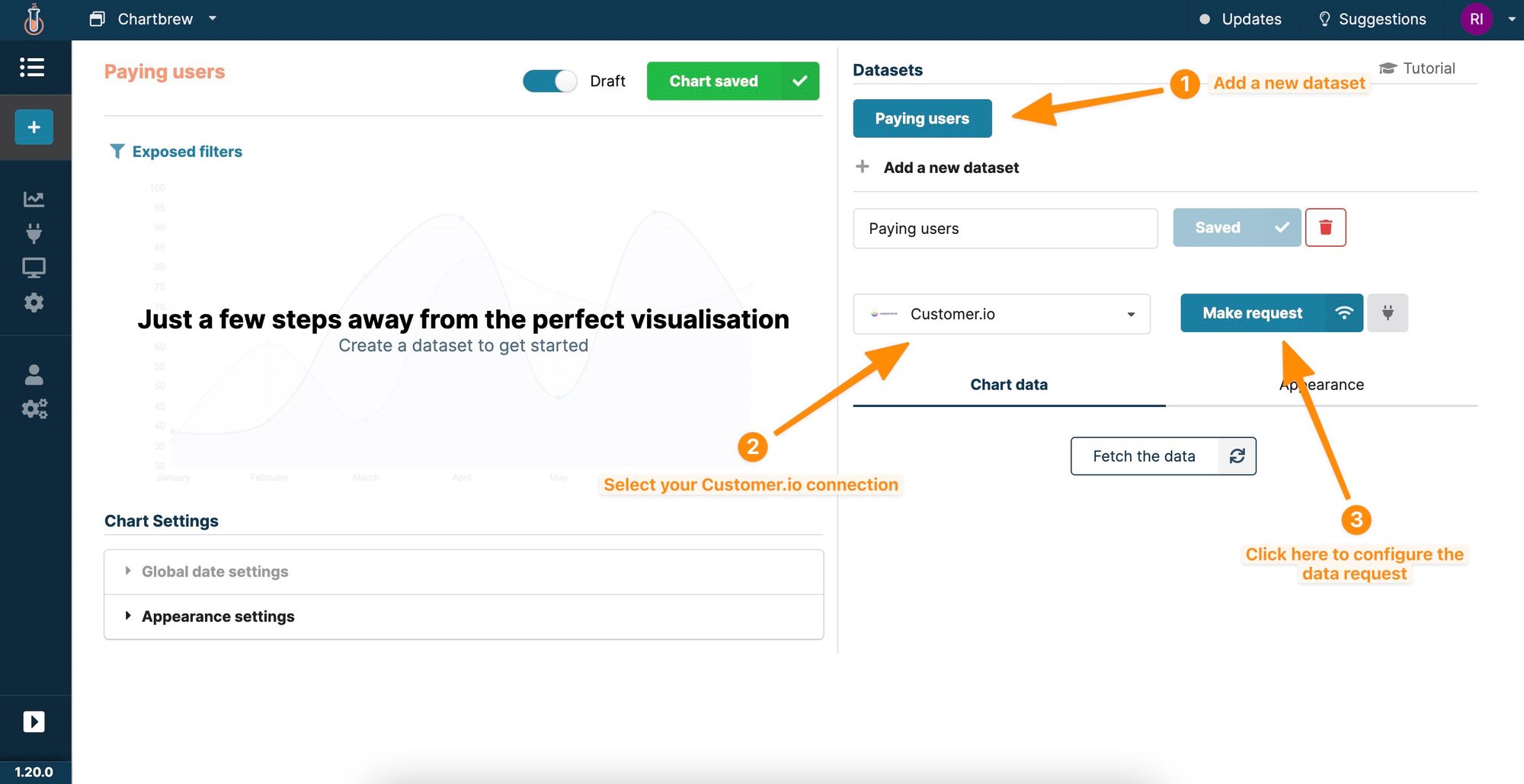 Connecting to customer.io from Chartbrew