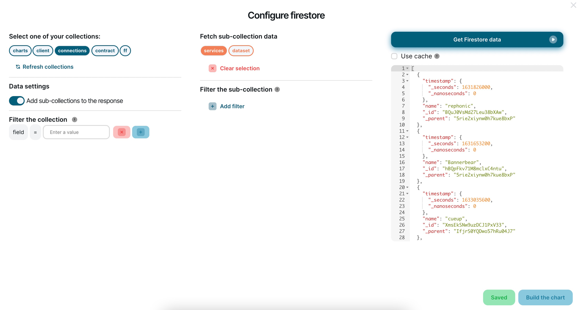 Fetching data from Firestore for visualization