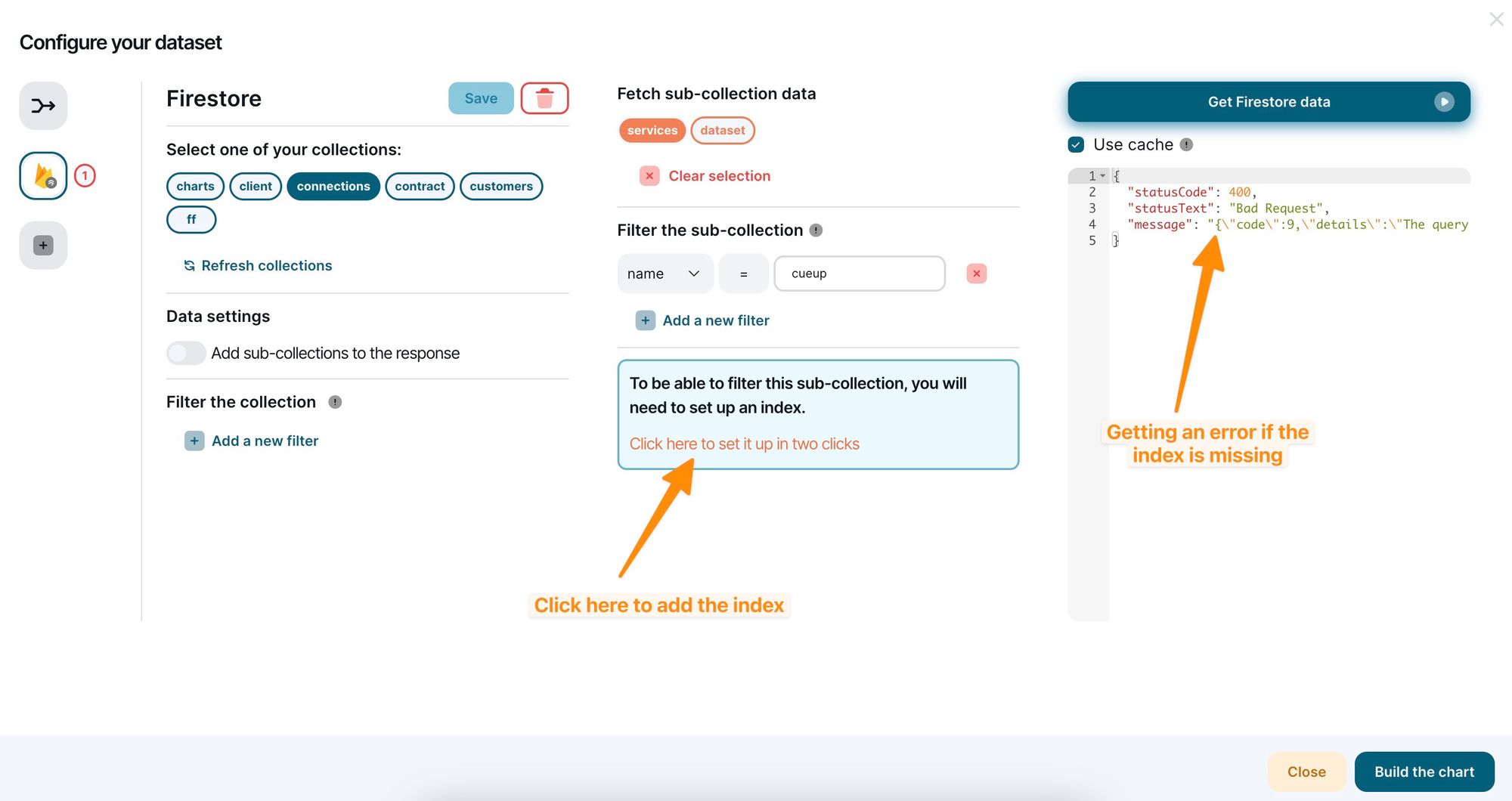 Adding a filter to query sub-collections