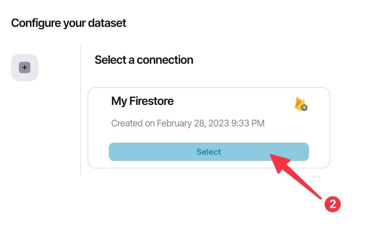 Select a connection in Chartbrew
