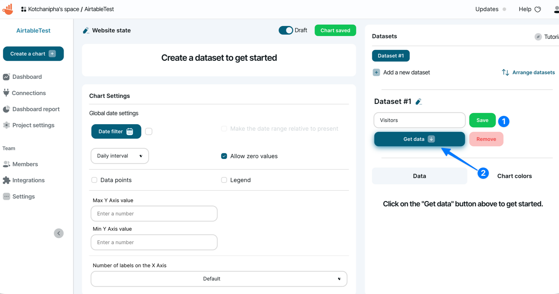 Get Airtable data in Chartbrew