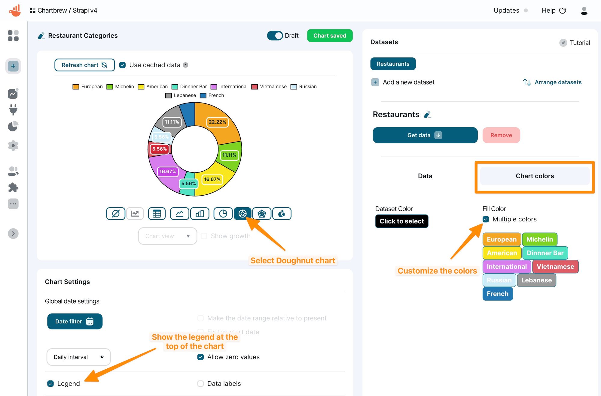 Creating a doughnut chart from Strapi data in Chartbrew