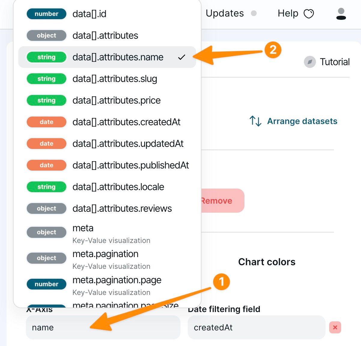 Configure the X Axis in Chartbrew