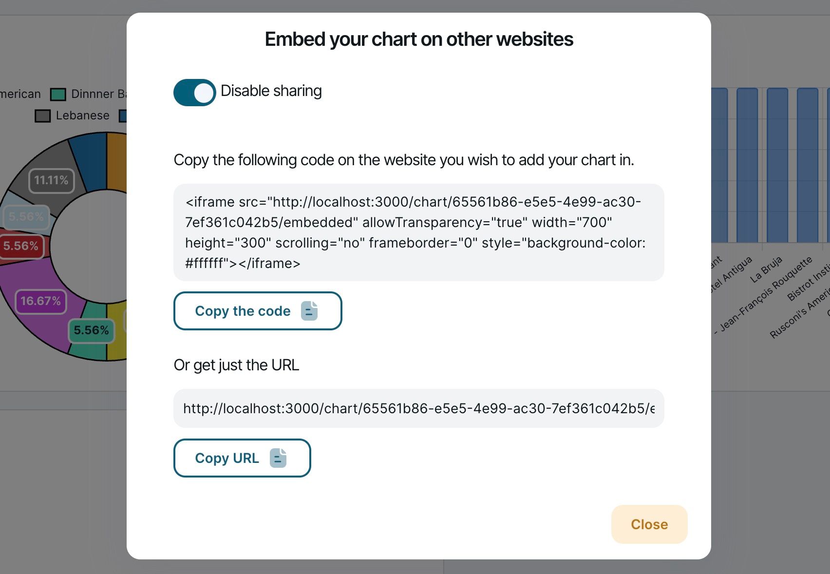 Sharing Strapi charts on other websites