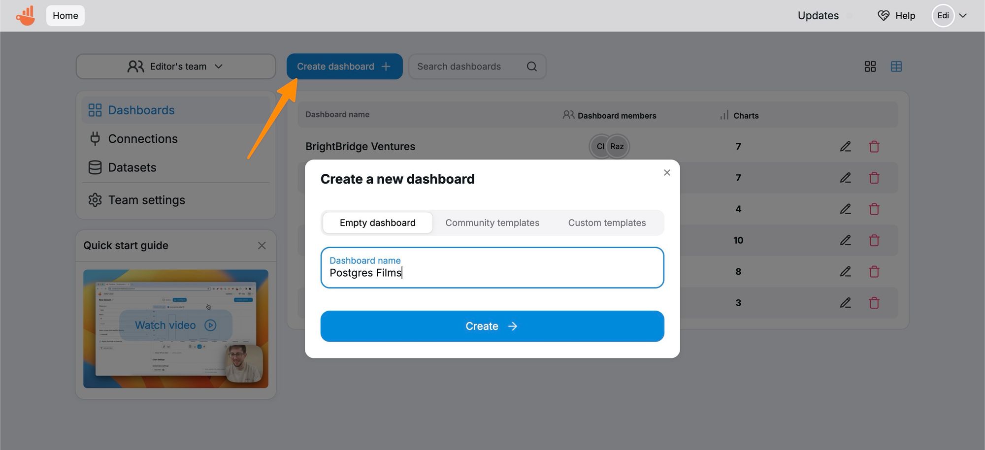 How to visualize Heroku Postgres data with Chartbrew