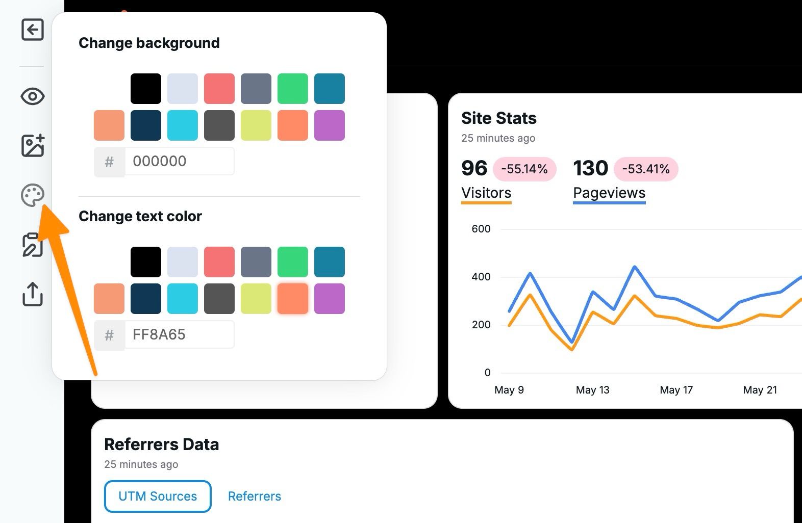 Customize the report colors