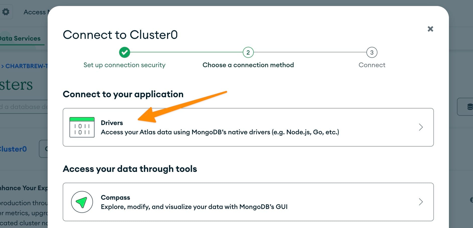 MongoDB connect application