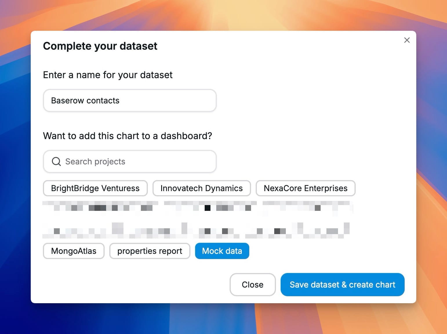 Create a Baserow chart in Chartbrew