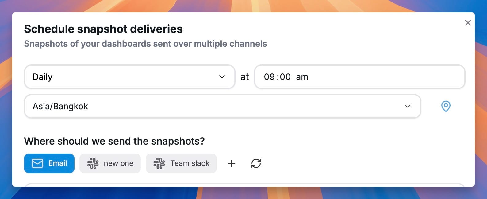 Snapshot scheduler in Chartbrew