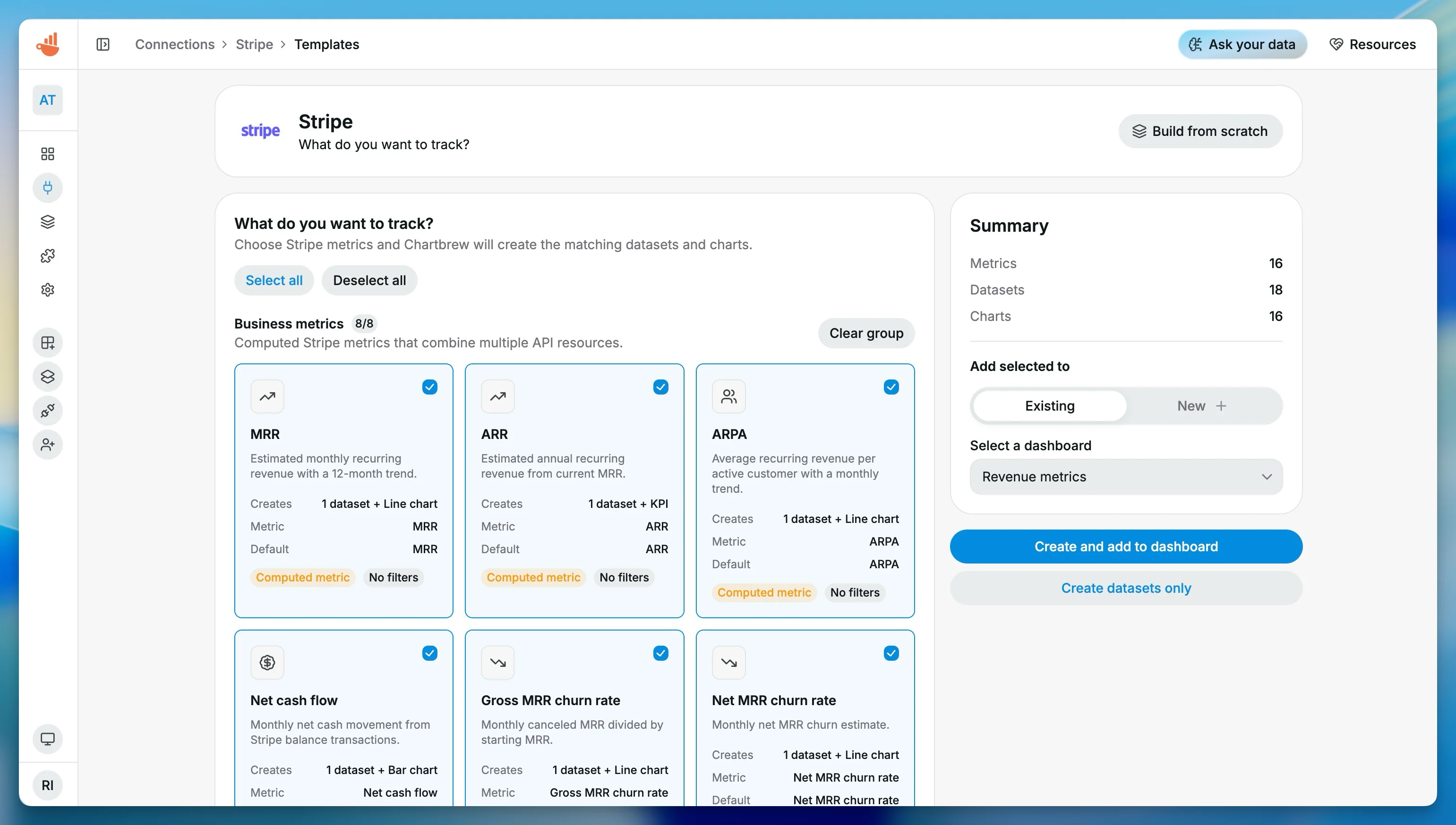 Stripe compiled metrics