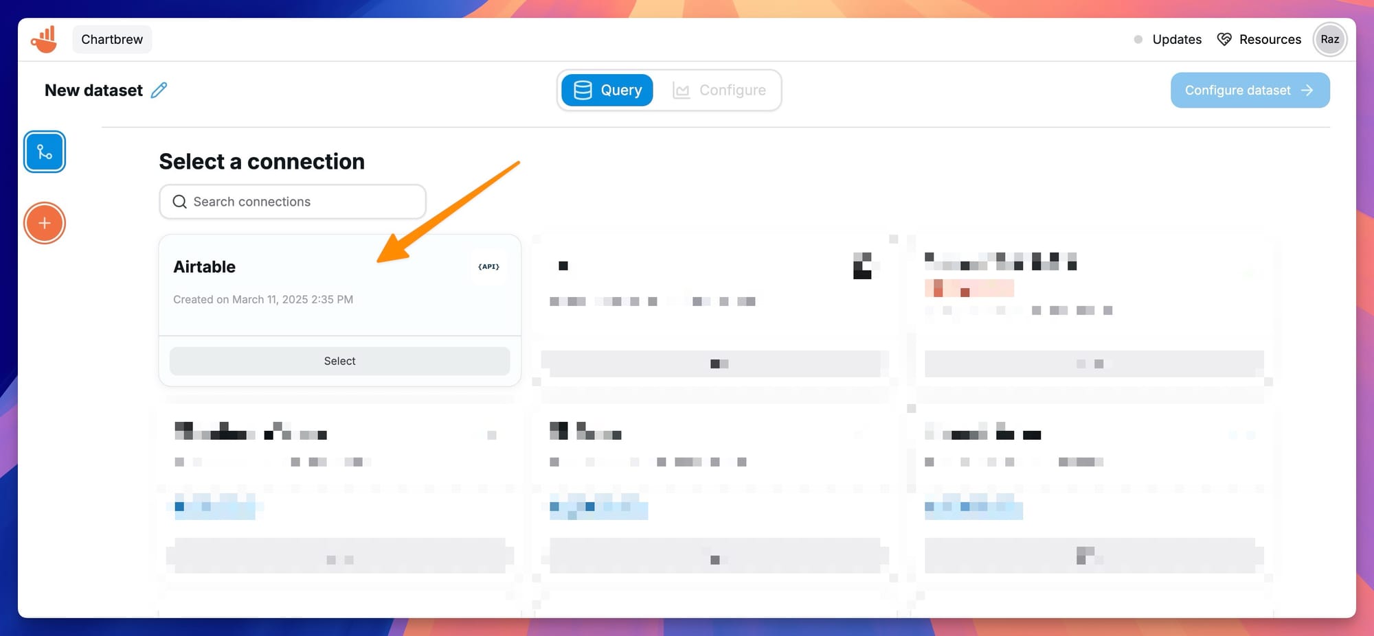 Airtable data source in Chartbrew