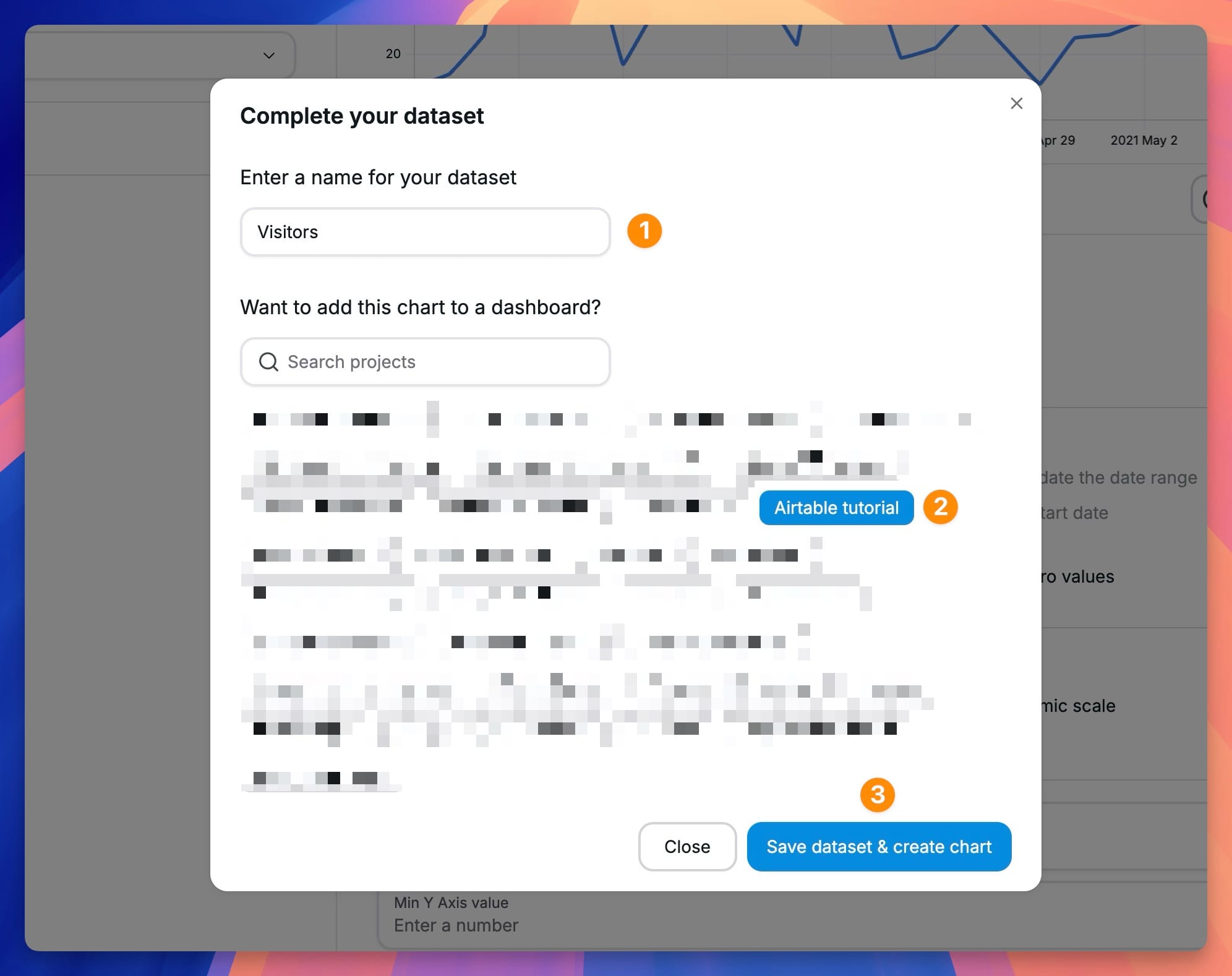 Airtable chart created in Chartbrew